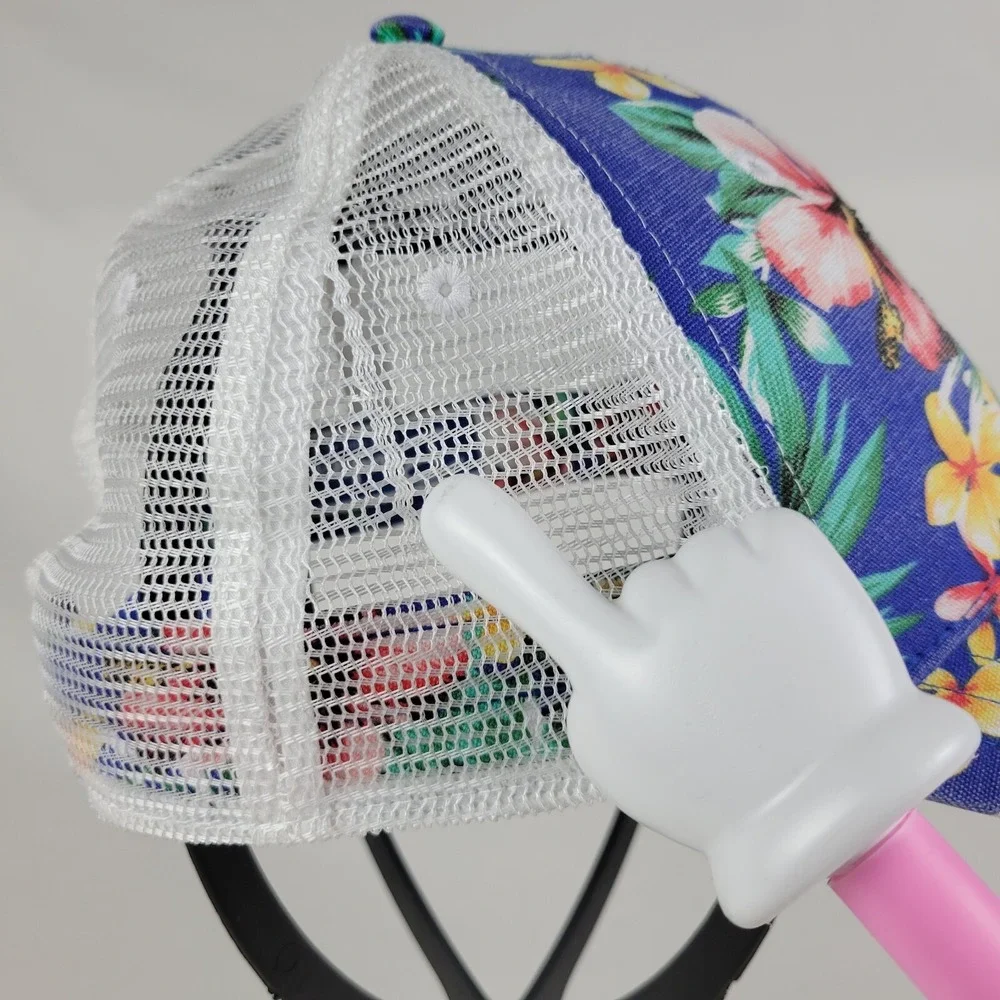 Bunker‎ KCMO Athletic Snapback Trucker Hat Blue Hawaiian Tropical OSFA READ